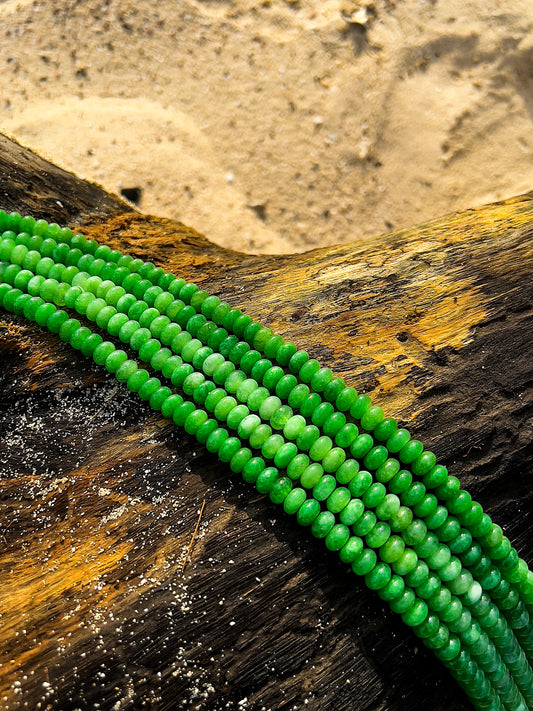 🍀Green Rondelle Beads🍀